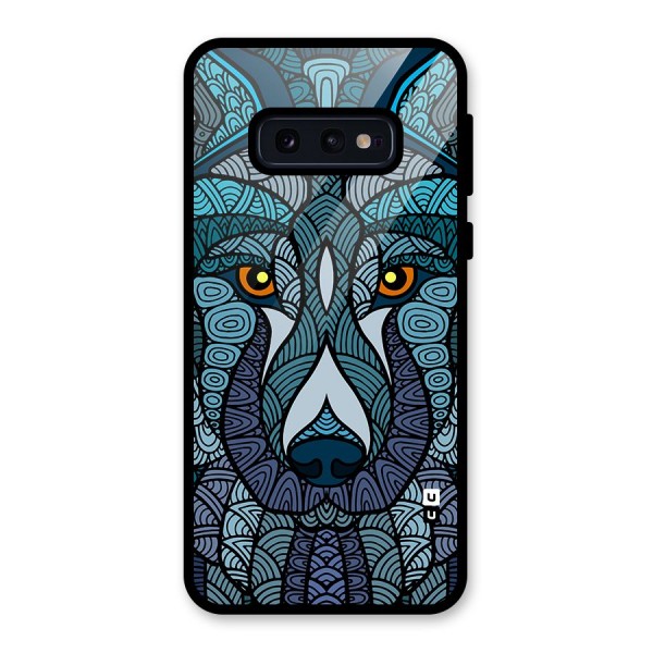 Ethnic Wolf Art Illustration Glass Back Case for Galaxy S10e