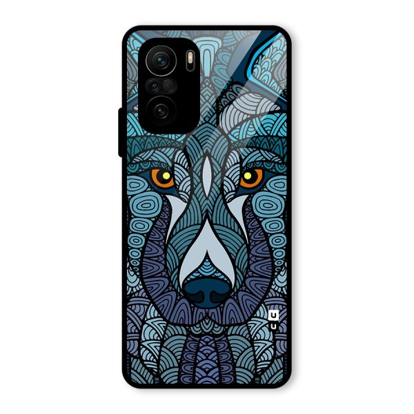 Ethnic Wolf Art Illustration Glass Back Case for Mi 11x