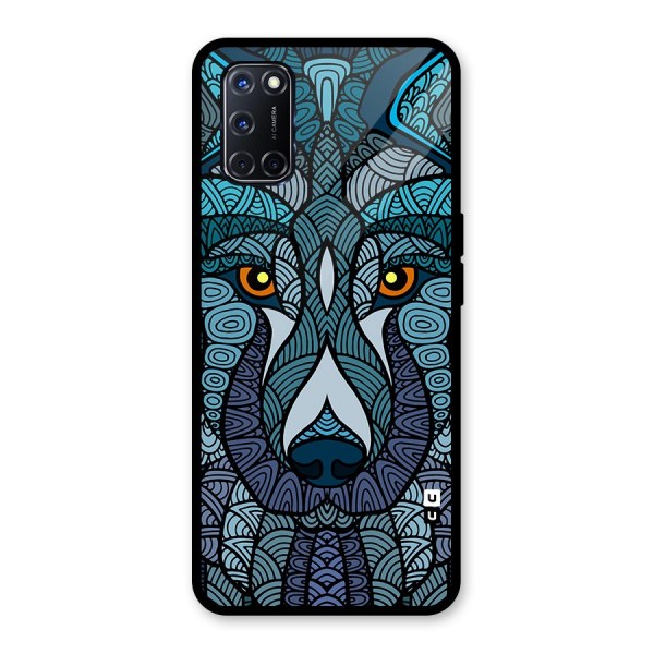 Ethnic Wolf Art Illustration Glass Back Case for Oppo A52