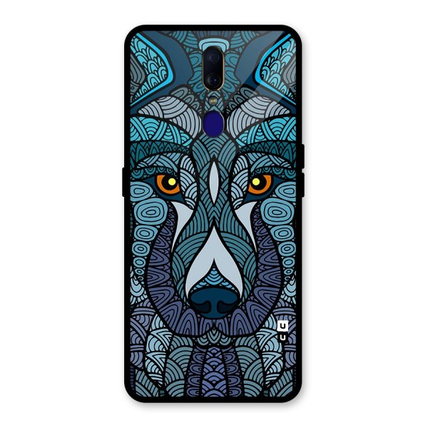 Ethnic Wolf Art Illustration Glass Back Case for Oppo F11