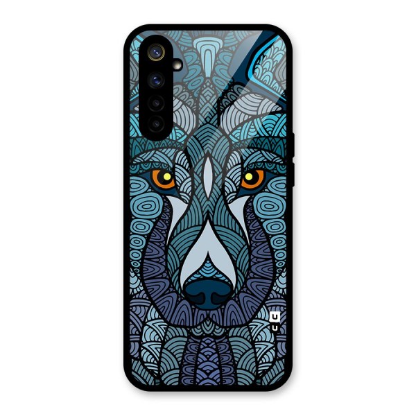 Ethnic Wolf Art Illustration Glass Back Case for Realme 6i