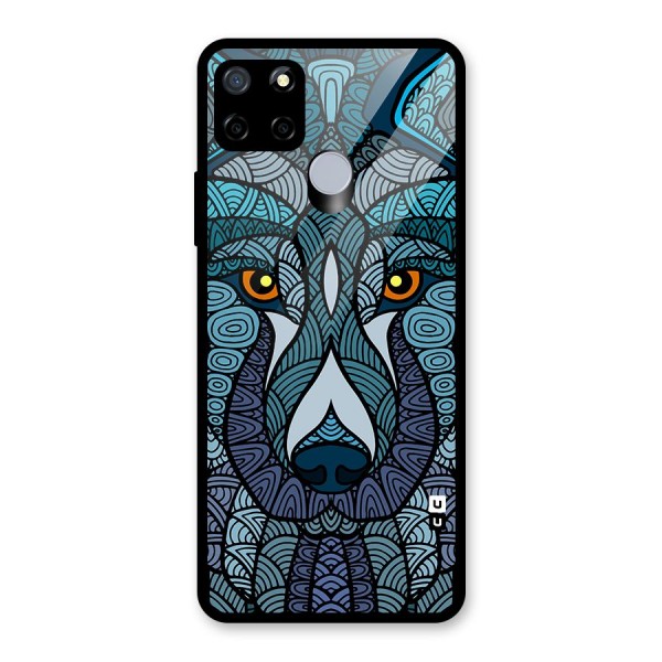 Ethnic Wolf Art Illustration Glass Back Case for Realme C12