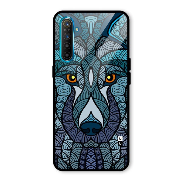 Ethnic Wolf Art Illustration Glass Back Case for Realme XT