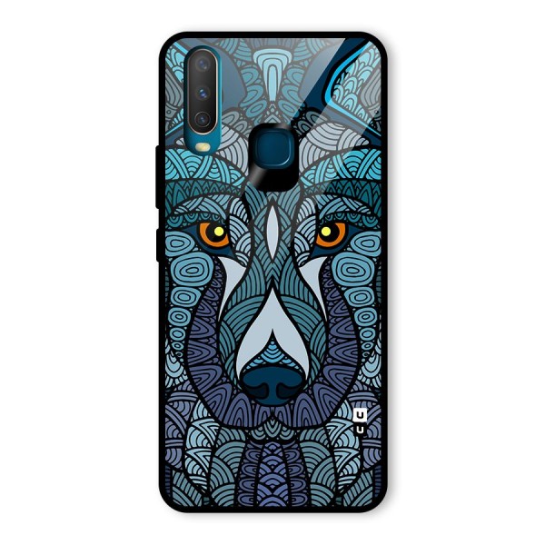 Ethnic Wolf Art Illustration Glass Back Case for Vivo Y12