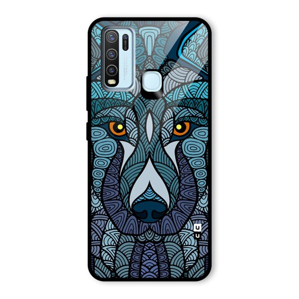 Ethnic Wolf Art Illustration Glass Back Case for Vivo Y30