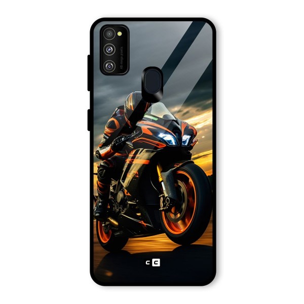 Evening Highway Glass Back Case for Galaxy M21