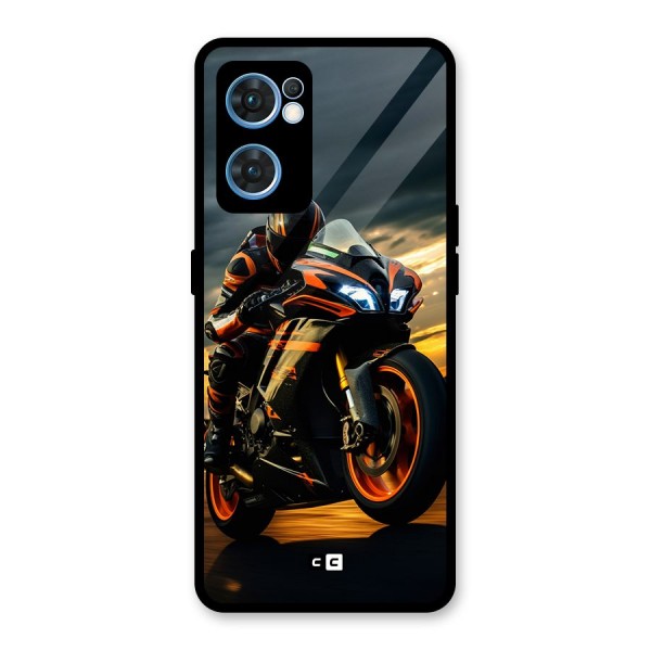 Evening Highway Glass Back Case for Oppo Reno7 5G