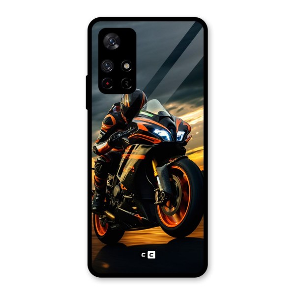 Evening Highway Glass Back Case for Redmi Note 11T 5G