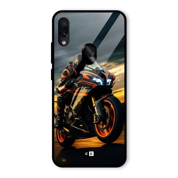 Evening Highway Glass Back Case for Redmi Note 7