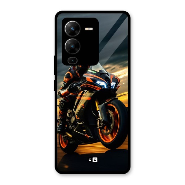 Evening Highway Glass Back Case for Vivo V25 Pro