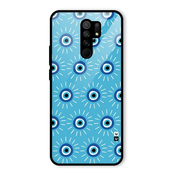 Evil Eves Away Glass Back Case for Redmi 9 Prime