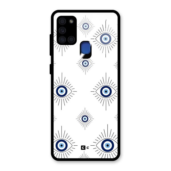 Evil Eye Wall Glass Back Case for Galaxy A21s