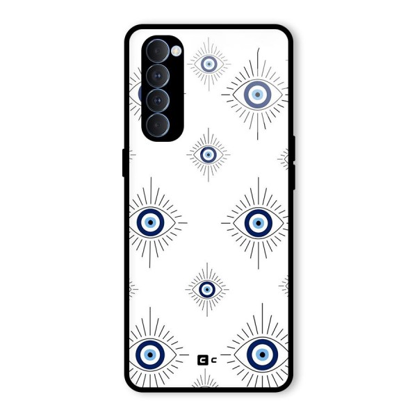 Evil Eye Wall Glass Back Case for Oppo Reno4 Pro