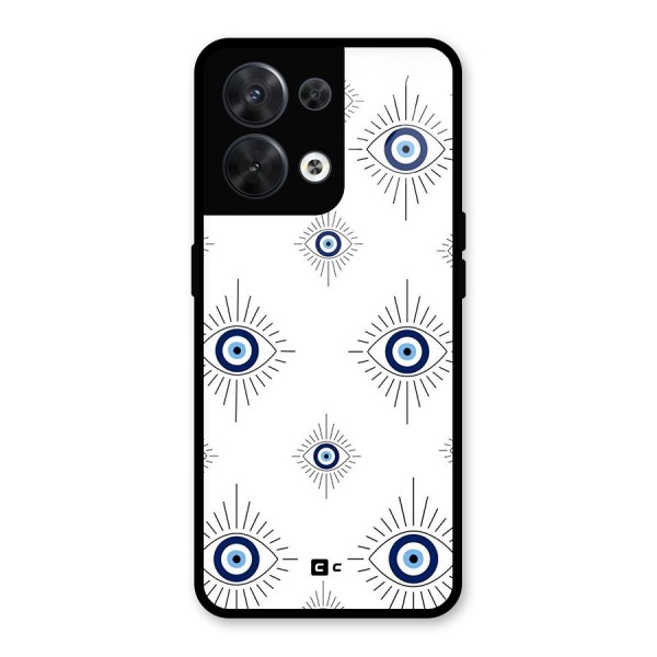 Evil Eye Wall Glass Back Case for Oppo Reno8 5G