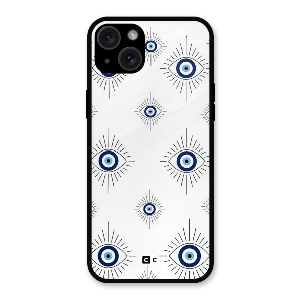 Evil Eye Wall Metal Back Case for iPhone 15 Plus