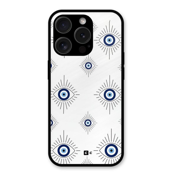 Evil Eye Wall Metal Back Case for iPhone 15 Pro