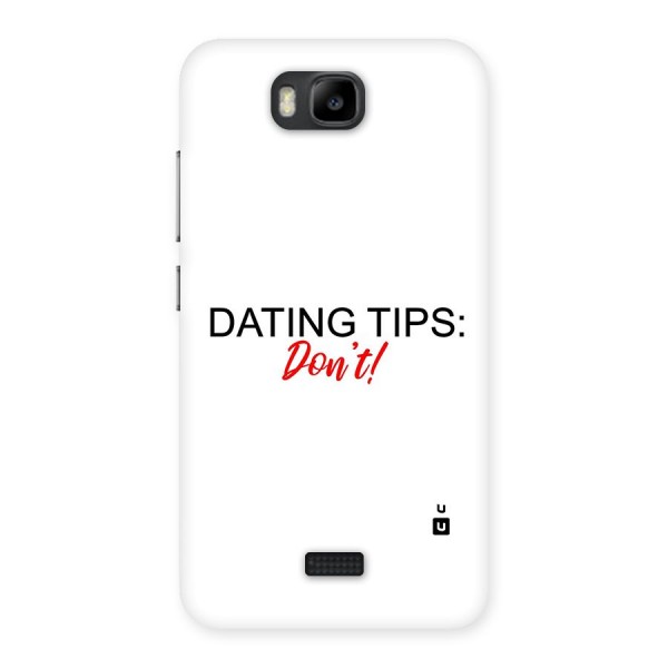 Expert Dating Tip Back Case for Honor Bee