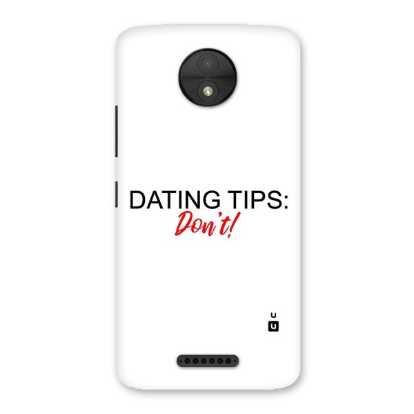 Expert Dating Tip Back Case for Moto C