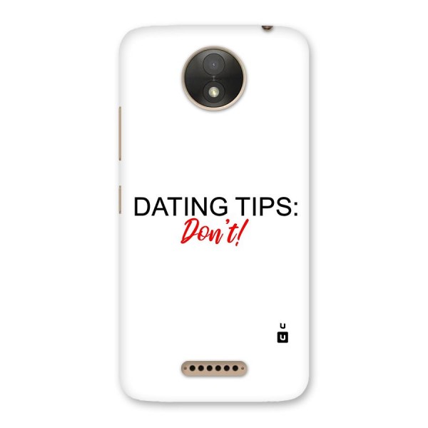 Expert Dating Tip Back Case for Moto C Plus