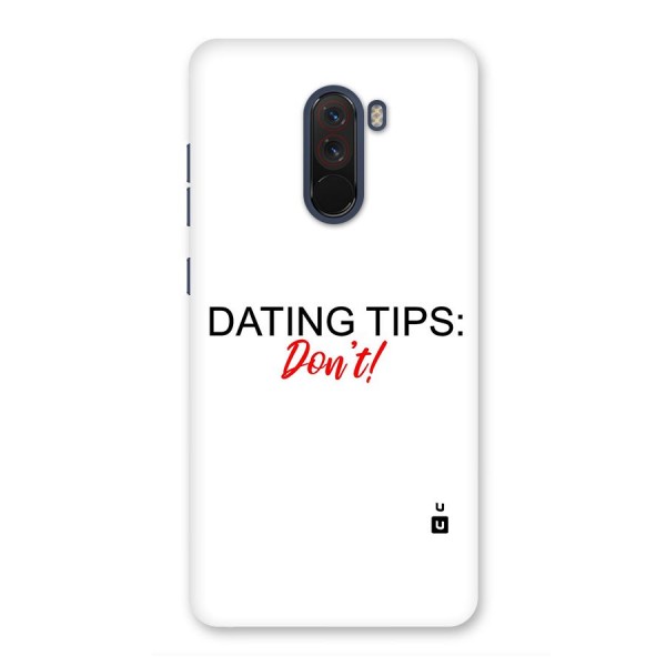 Expert Dating Tip Glass Back Case for Poco F1