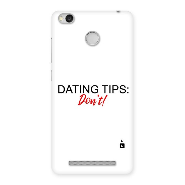 Expert Dating Tip Back Case for Redmi 3S Prime