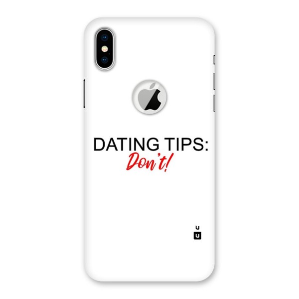 Expert Dating Tip Back Case for iPhone XS Logo Cut