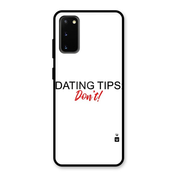 Expert Dating Tip Glass Back Case for Galaxy S20