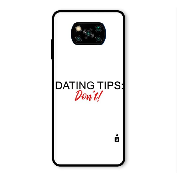 Expert Dating Tip Glass Back Case for Poco X3 Pro