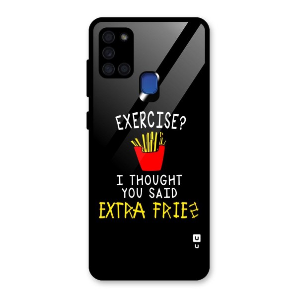 Extra Fries Glass Back Case for Galaxy A21s