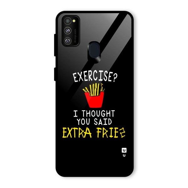 Extra Fries Glass Back Case for Galaxy M21