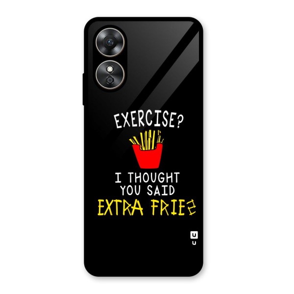 Extra Fries Glass Back Case for Oppo A17