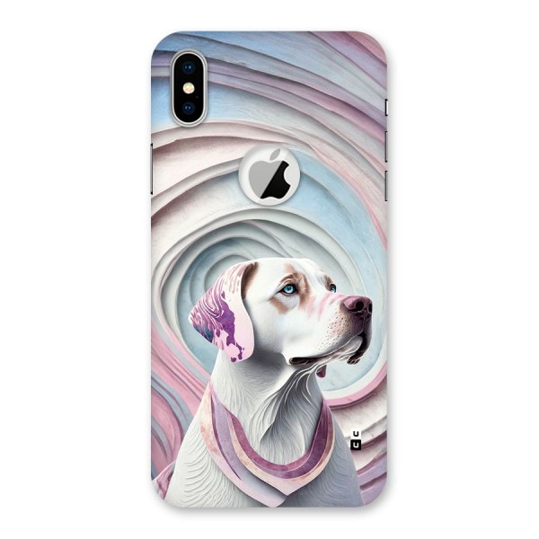 Eye Dog illustration Back Case for iPhone XS Logo Cut