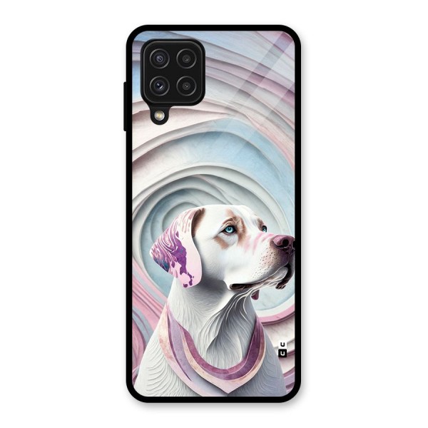 Eye Dog illustration Glass Back Case for Galaxy A22 4G