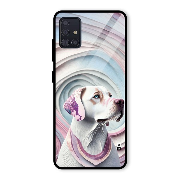 Eye Dog illustration Glass Back Case for Galaxy A51