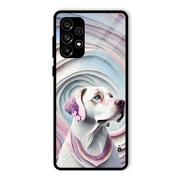 Eye Dog illustration Glass Back Case for Galaxy A73 5G