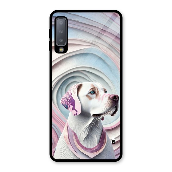 Eye Dog illustration Glass Back Case for Galaxy A7 (2018)