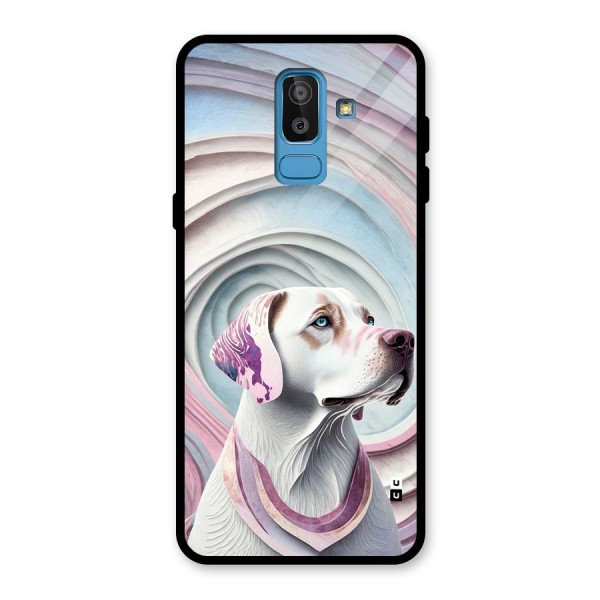 Eye Dog illustration Glass Back Case for Galaxy J8