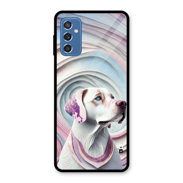 Eye Dog illustration Glass Back Case for Galaxy M52 5G