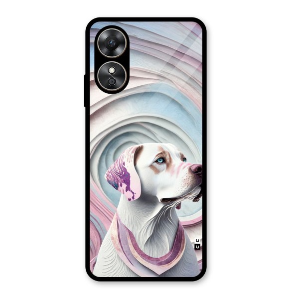 Eye Dog illustration Glass Back Case for Oppo A17