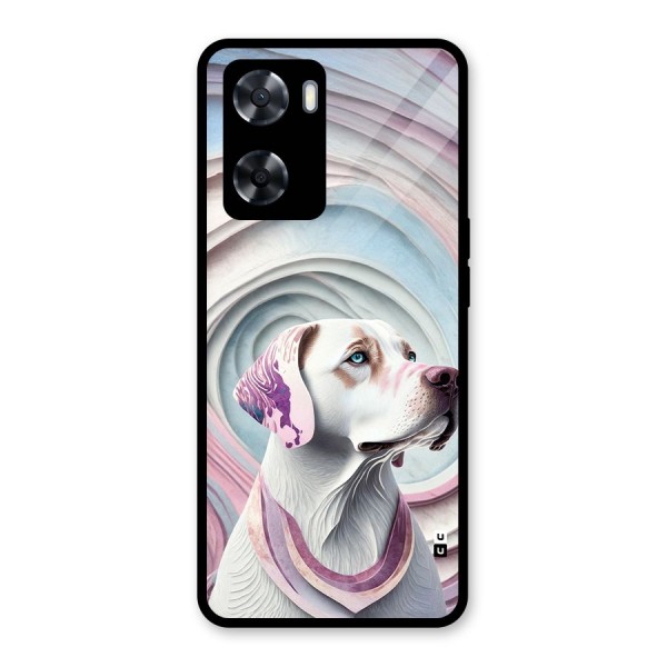 Eye Dog illustration Glass Back Case for Oppo A57 2022