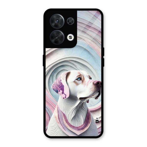 Eye Dog illustration Glass Back Case for Oppo Reno8 5G