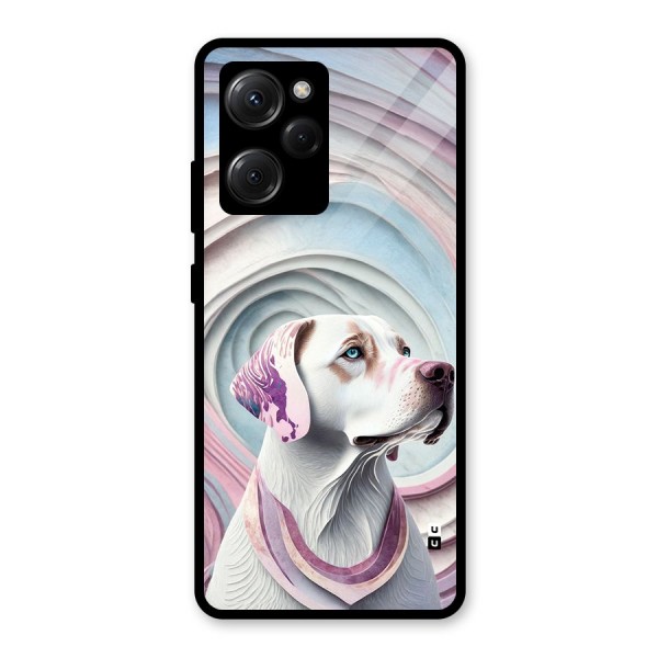 Eye Dog illustration Glass Back Case for Poco X5 Pro