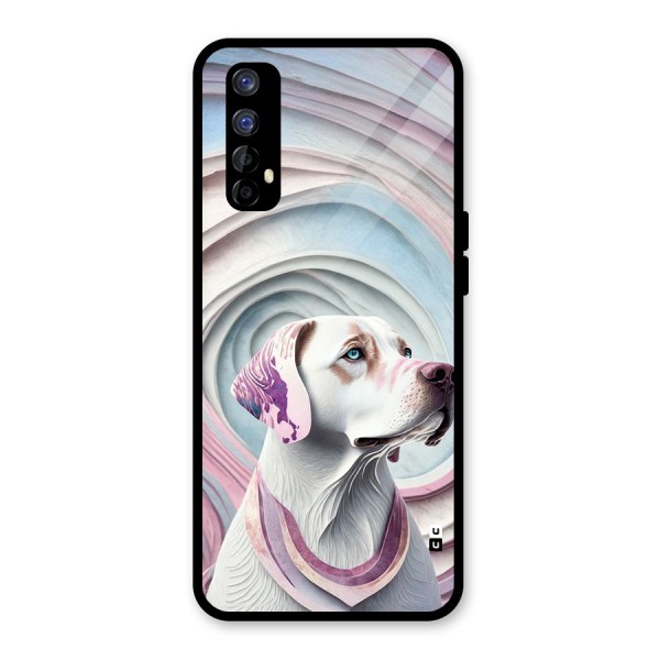 Eye Dog illustration Glass Back Case for Realme 7