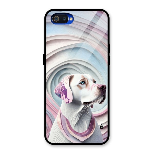 Eye Dog illustration Glass Back Case for Realme C2