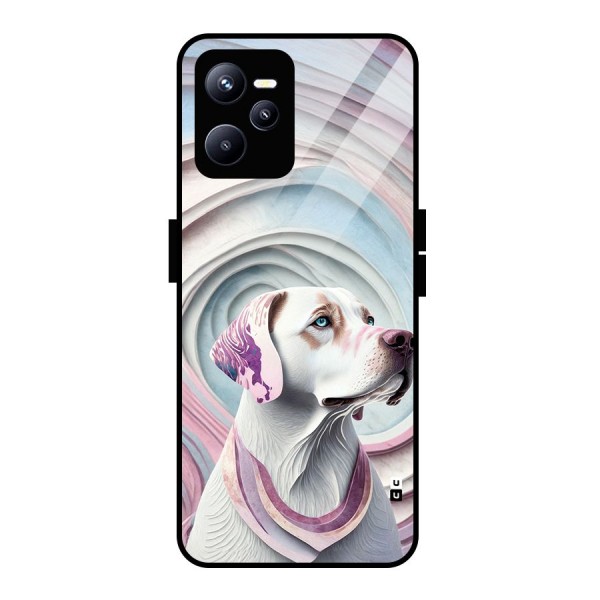 Eye Dog illustration Glass Back Case for Realme C35