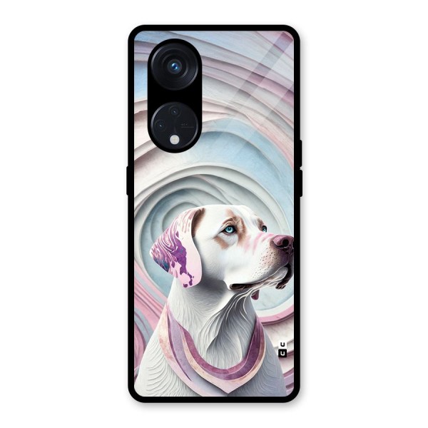 Eye Dog illustration Glass Back Case for Reno8 T 5G