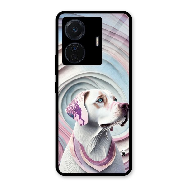 Eye Dog illustration Glass Back Case for Vivo T1 Pro