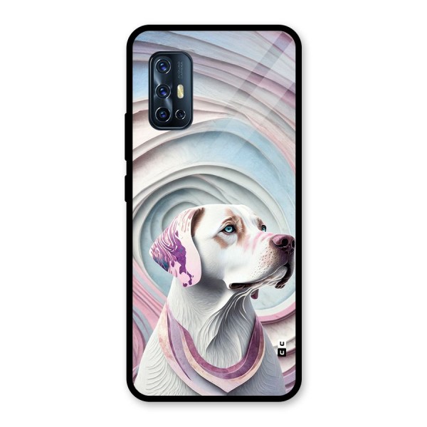 Eye Dog illustration Glass Back Case for Vivo V17