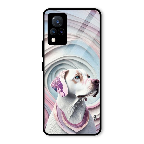 Eye Dog illustration Glass Back Case for Vivo V21 5G