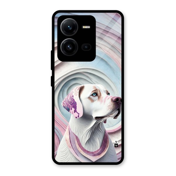 Eye Dog illustration Glass Back Case for Vivo V25